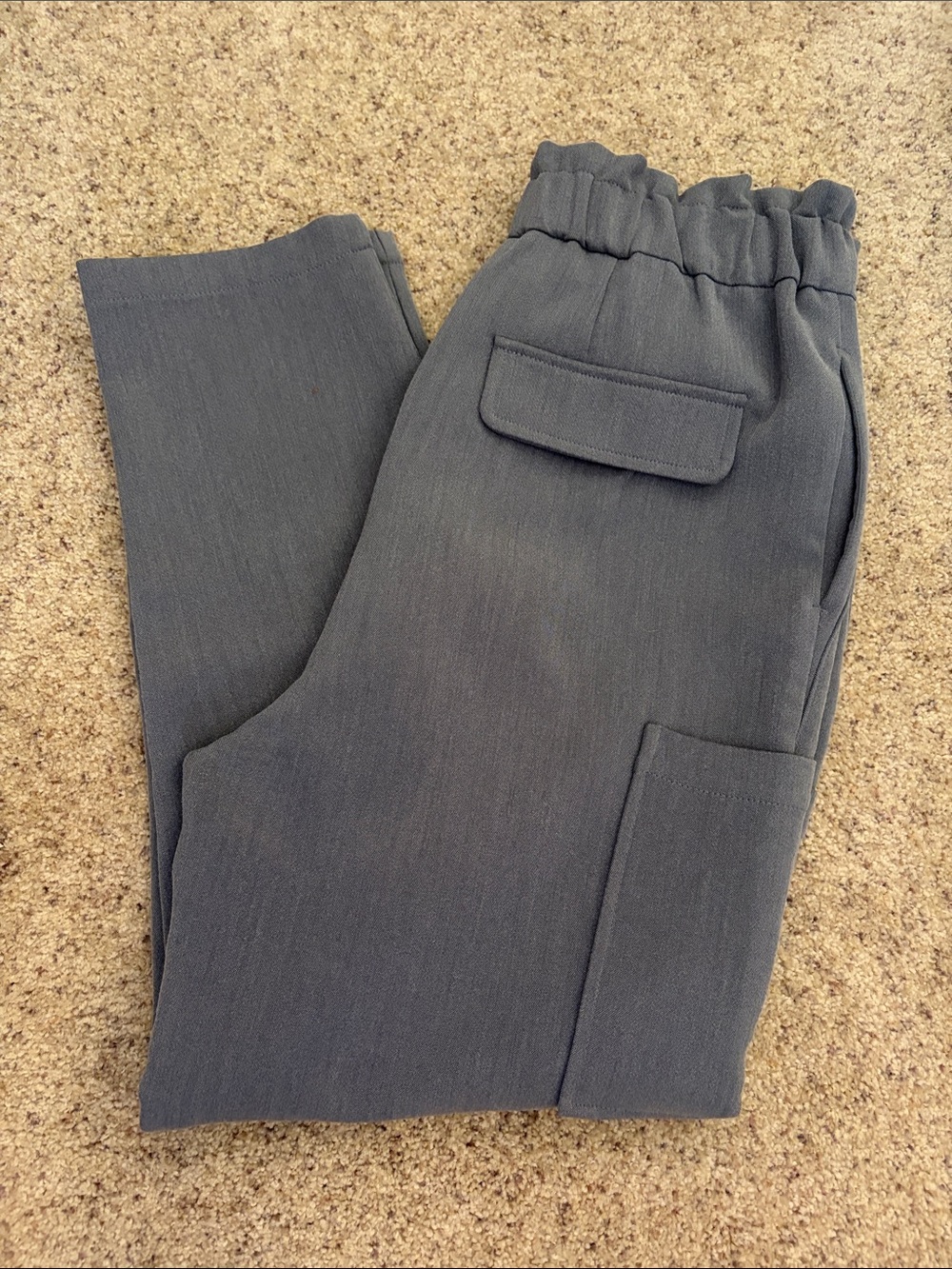 Zara Women’s Charcoal Elastic-Waist Cargo Pants
